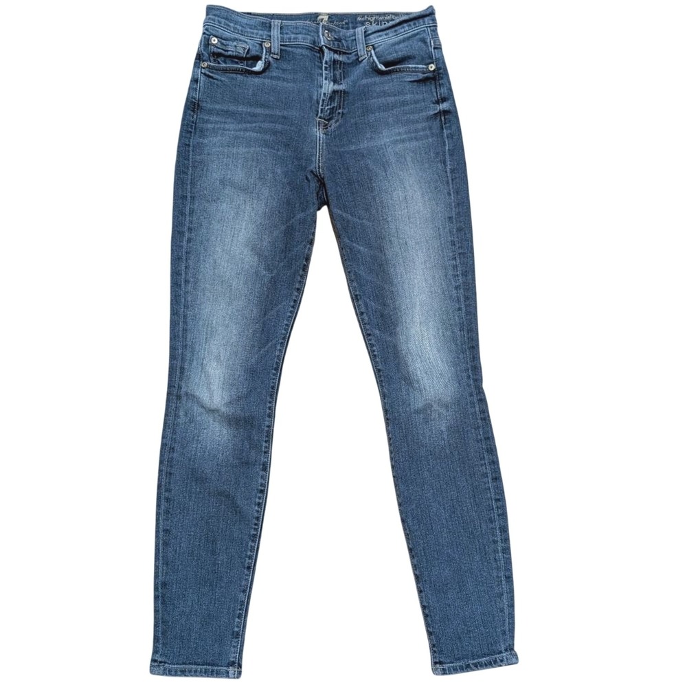 7 For All Mankind Jeans Womens 27 High Waist Ankle Skinny Denim Pants‎ Stretch
